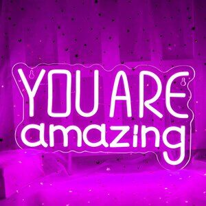 You Are Amazing Neon Sign,Pink Text You Are Amazing LED Neon Sign for Wall Decor